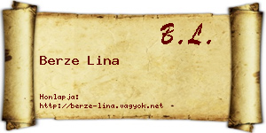 Berze Lina névjegykártya